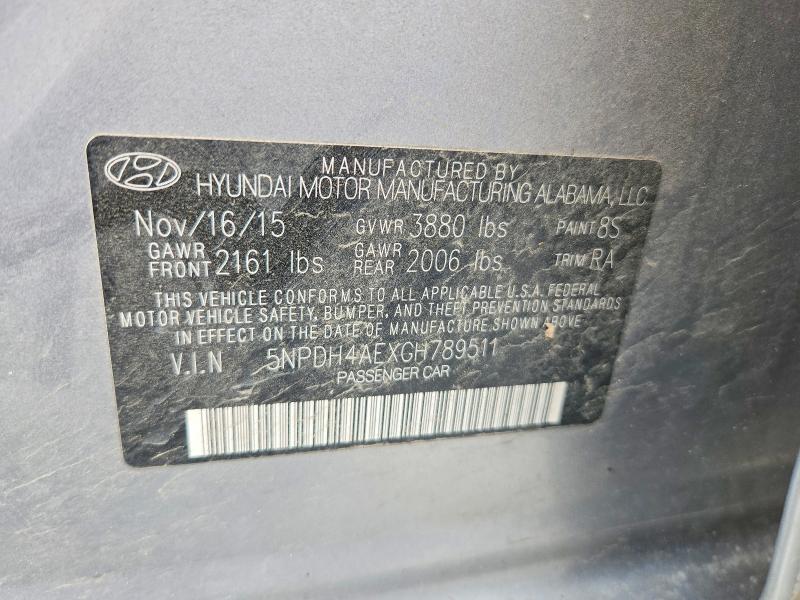 Продажа на аукционе авто 2016 Hyundai Elantra, vin: 5NPDH4AEXGH789511, номер лота: 52098766