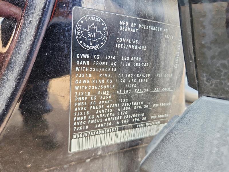 Продажа на аукционе авто 2013 Volkswagen Tiguan, vin: WVGJV7AX4DW551573, номер лота: 55151136