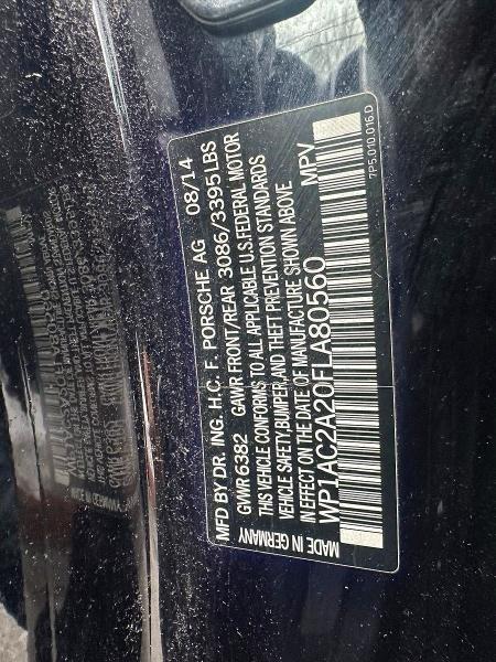 Продаж на аукціоні авто 2015 Porsche Cayenne, vin: WP1AC2A20FLA80560, номер лоту: 54178516