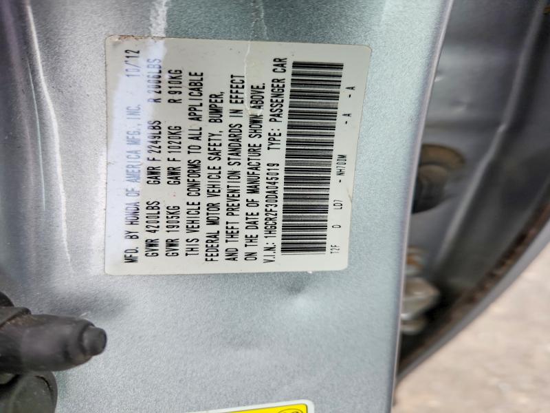 Продаж на аукціоні авто 2013 Honda Accord, vin: 1HGCR2F30DA045019, номер лоту: 54735306