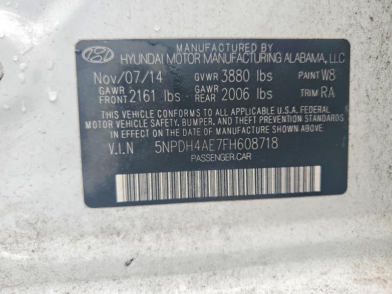 Продаж на аукціоні авто 2015 Hyundai Elantra, vin: 5NPDH4AE7FH608718, номер лоту: 52781476