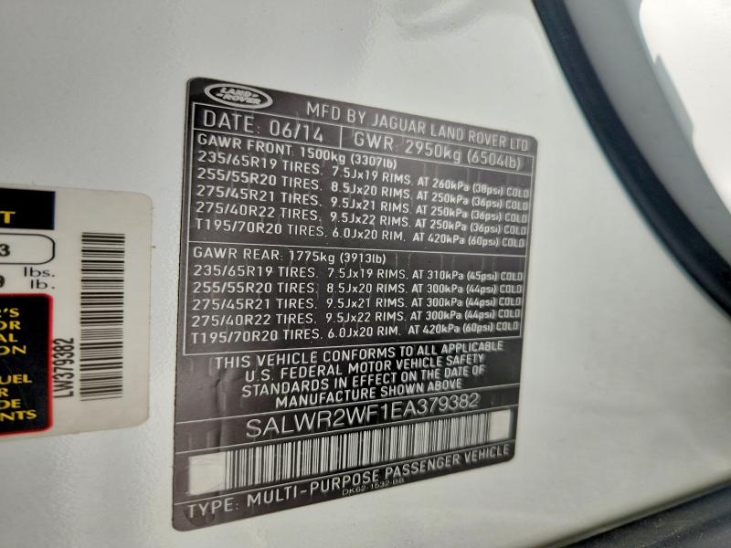 Aukcja sprzedaży 2014 Land Rover Range Rover Sport, vin: SALWR2WF1EA379382, numer aukcji: 51832056