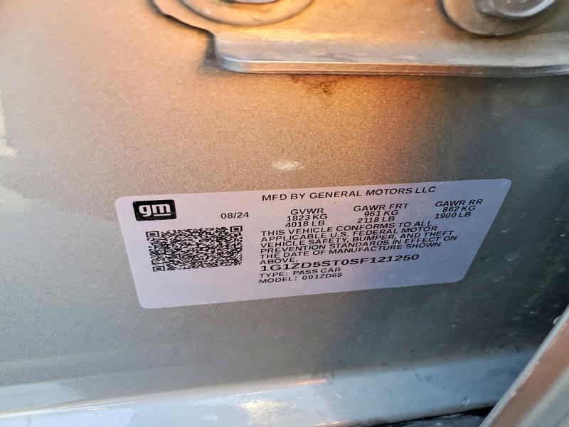 53168616 :رقم المزاد ، 1G1ZD5ST0SF121250 vin ، 2025 Chevrolet Malibu مزاد بيع