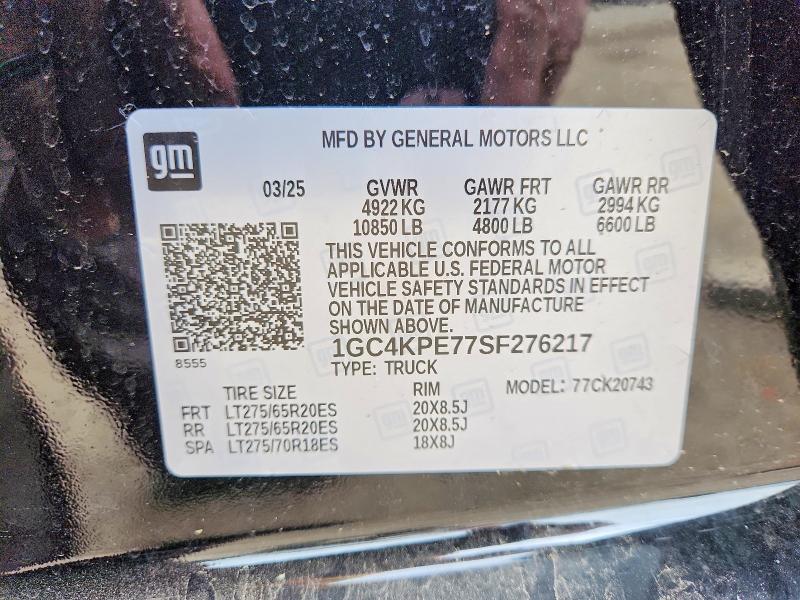 Продаж на аукціоні авто 2025 Chevrolet Silverado, vin: 1GC4KPE77SF276217, номер лоту: 53889726