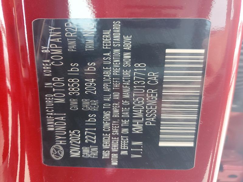 Продаж на аукціоні авто 2026 Hyundai Elantra, vin: KMHLM4DG5TU137718, номер лоту: 53466766