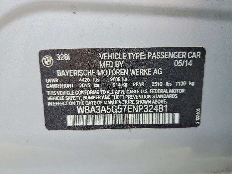 51910596 :رقم المزاد ، WBA3A5G57ENP32481 vin ، 2014 Bmw 328 مزاد بيع