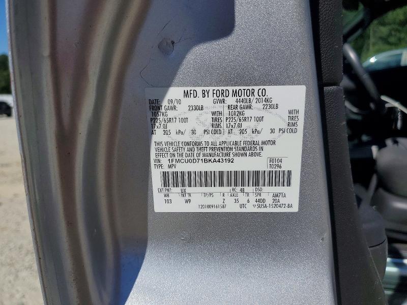 Продажа на аукционе авто 2011 Ford Escape, vin: 1FMCU0D71BKA43192, номер лота: 52933706