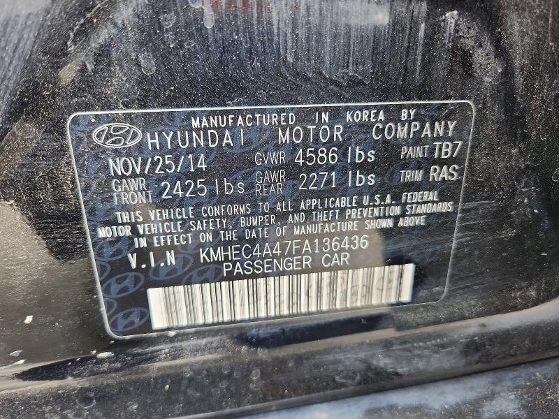 2015 Hyundai Sonata Hybrid მანქანა იყიდება აუქციონზე, vin: KMHEC4A47FA136436, აუქციონის ნომერი: 54547086
