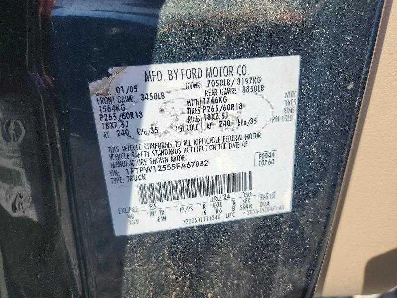 Продажа на аукционе авто 2005 Ford F150, vin: 1FTPW12555FA67032, номер лота: 54403636