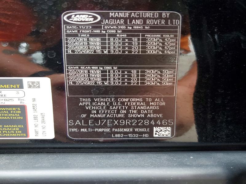 Продаж на аукціоні авто 2024 Land Rover Defender, vin: SALEJ7EX9R2284465, номер лоту: 55024166