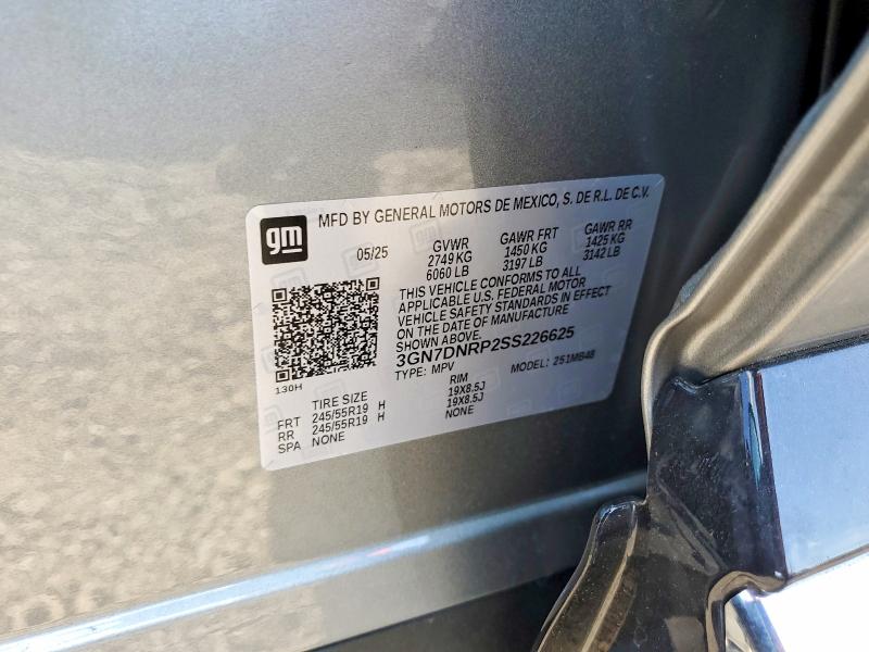 2025 Chevrolet Equinox მანქანა იყიდება აუქციონზე, vin: 3GN7DNRP2SS226625, აუქციონის ნომერი: 54216516