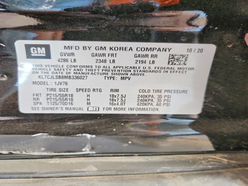 Продажа на аукционе авто 2021 Chevrolet Trax, vin: KL7CJLSB8MB336027, номер лота: 53243896