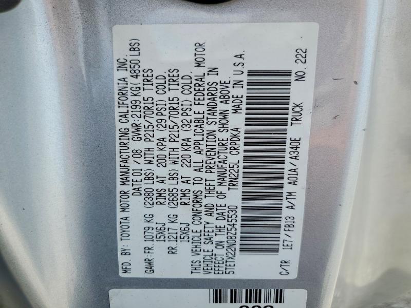 Aukcja sprzedaży 2008 Toyota Tacoma, vin: 5TETX22N08Z545530, numer aukcji: 53555496