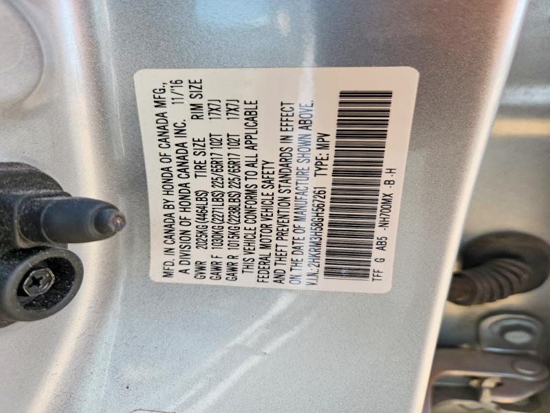 55174906 :رقم المزاد ، 2HKRM3H58GH567261 vin ، 2016 Honda Cr-v مزاد بيع
