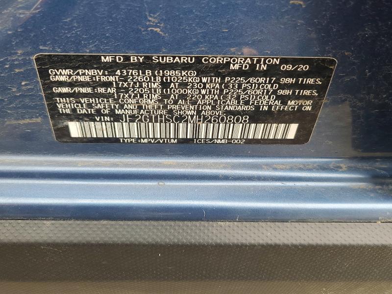 Продажа на аукционе авто 2021 Subaru Crosstrek, vin: JF2GTHSC2MH260808, номер лота: 53690136