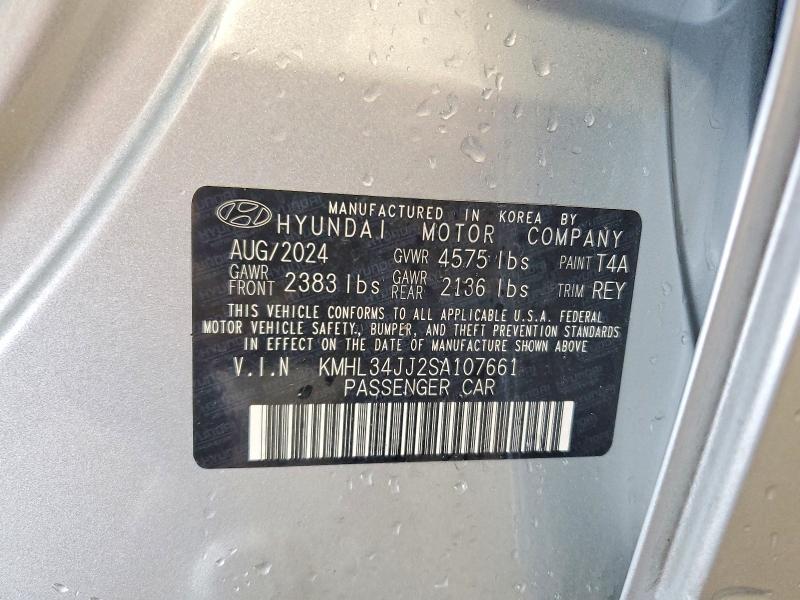 Aukcja sprzedaży 2025 Hyundai Sonata Hybrid, vin: KMHL34JJ2SA107661, numer aukcji: 53813646