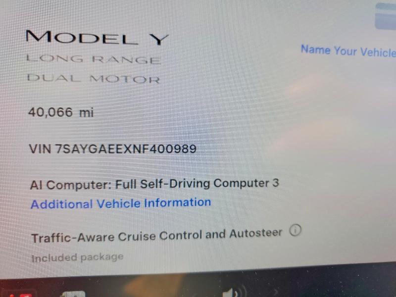 Aukcja sprzedaży 2022 Tesla Model Y, vin: 7SAYGAEEXNF400989, numer aukcji: 54470776