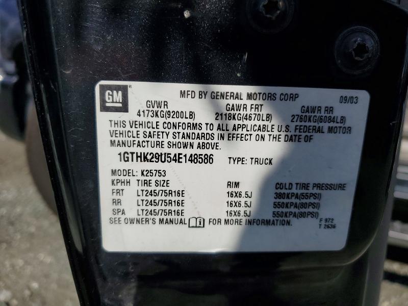 52541626 :رقم المزاد ، 1GTHK29U54E148586 vin ، 2004 Gmc Sierra 2500 مزاد بيع