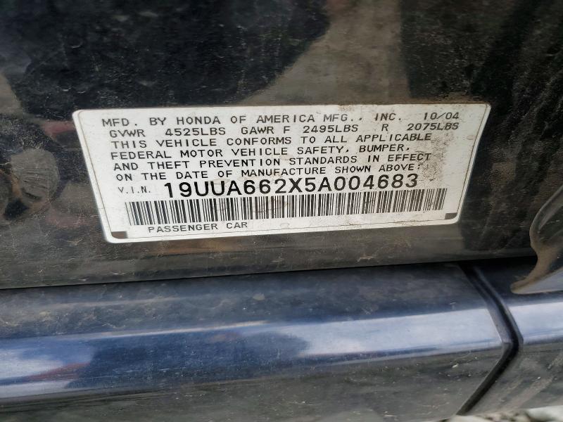 Продаж на аукціоні авто 2005 Acura Tl, vin: 19UUA662X5A004683, номер лоту: 53272276