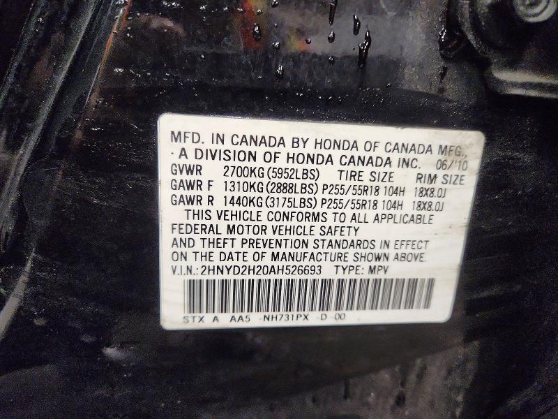 Продажа на аукционе авто 2010 Acura Mdx, vin: 2HNYD2H20AH526693, номер лота: 53959686