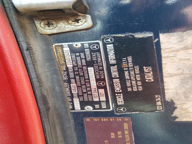 Aukcja sprzedaży 1978 Mercedes-benz Sl Sl450, vin: 10704412045491, numer aukcji: 54594766