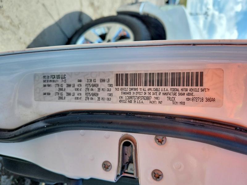 52867646 :رقم المزاد ، 1C6RR7GT0FS763887 vin ، 2015 Ram 1500 مزاد بيع