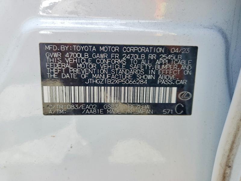 Aukcja sprzedaży 2023 Lexus Is 350, vin: JTHGZ1B2XP5066284, numer aukcji: 55373466