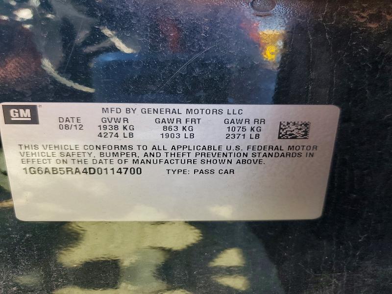 Aukcja sprzedaży 2013 Cadillac Ats, vin: 1G6AB5RA4D0114700, numer aukcji: 46749036