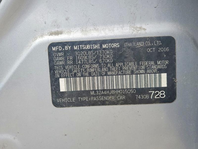 Auction sale of the 2017 Mitsubishi Mirage, vin: ML32A4HJ8HH015050, lot number: 52615816
