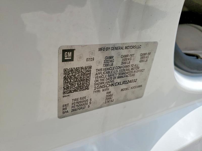 Aukcja sprzedaży 2020 Chevrolet Suburban, vin: 1GNSCHKCXLR124032, numer aukcji: 55560386