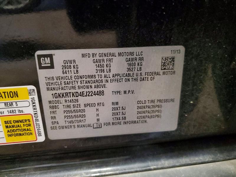 2014 Gmc Acadia მანქანა იყიდება აუქციონზე, vin: 1GKKRTKD4EJ224488, აუქციონის ნომერი: 52992156