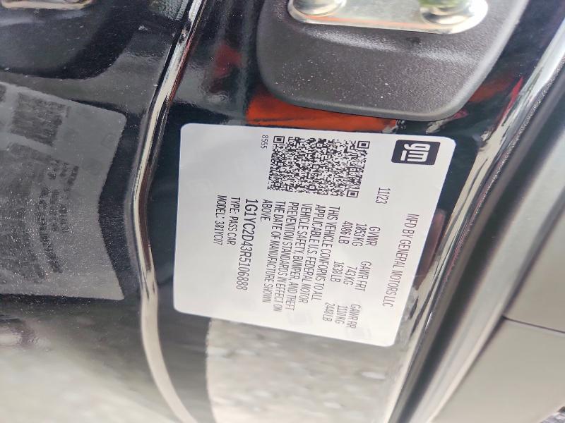 53359476 :رقم المزاد ، 1G1YC2D43R5106888 vin ، 2024 Chevrolet Corvette مزاد بيع