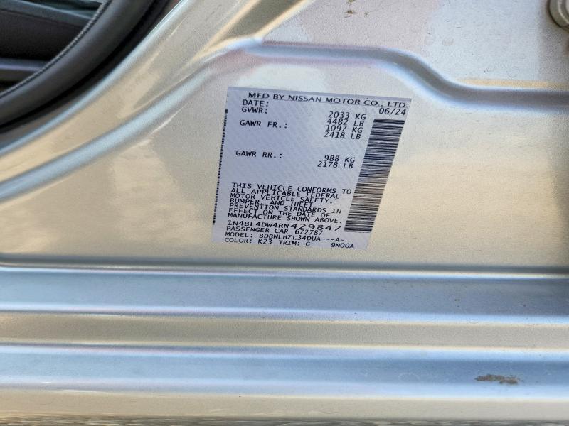Продаж на аукціоні авто 2024 Nissan Altima, vin: 1N4BL4DW4RN429847, номер лоту: 52583226