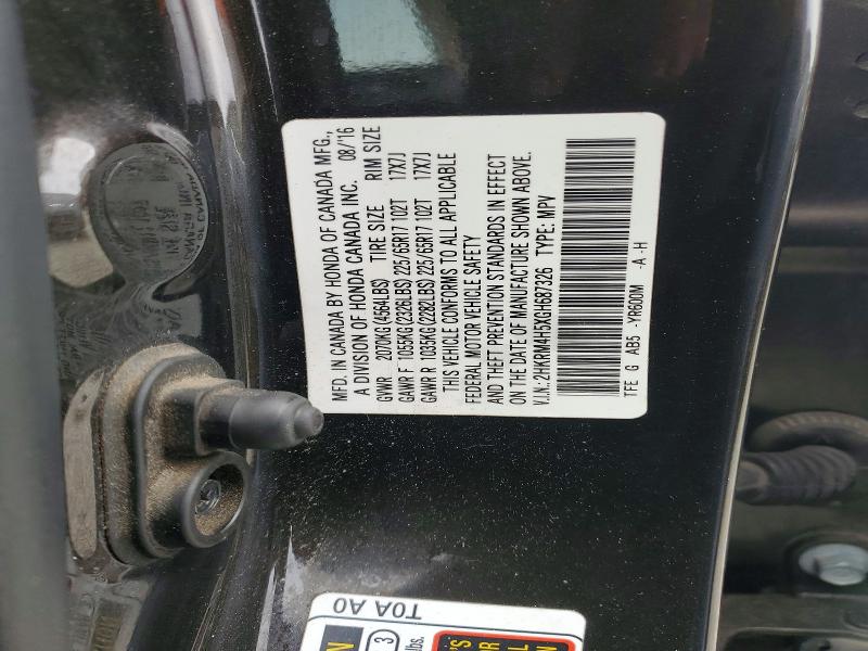 Aukcja sprzedaży 2016 Honda Cr-v, vin: 2HKRM4H5XGH687326, numer aukcji: 54308876