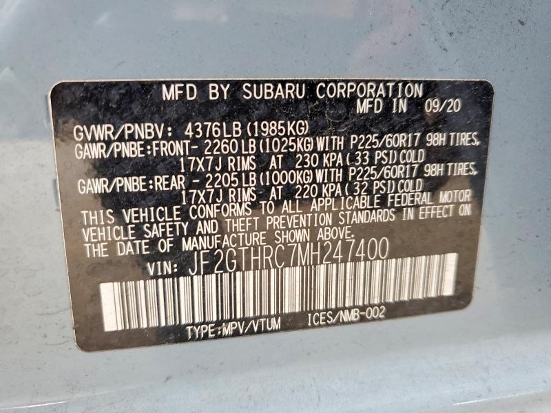 Продаж на аукціоні авто 2021 Subaru Crosstrek, vin: JF2GTHRC7MH247400, номер лоту: 55205926