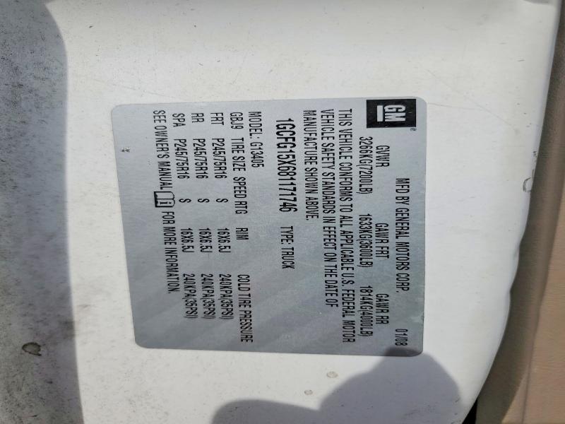 51199316 :رقم المزاد ، 1GCFG15X681171746 vin ، 2008 Chevrolet Express G1500 مزاد بيع