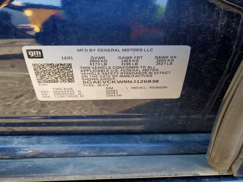 Продажа на аукционе авто 2022 Buick Enclave, vin: 5GAEVCKW9NJ126838, номер лота: 52149276