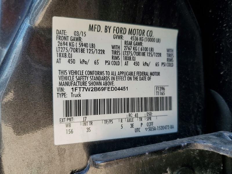 2015 Ford F250 მანქანა იყიდება აუქციონზე, vin: 1FT7W2B69FED04451, აუქციონის ნომერი: 52864676