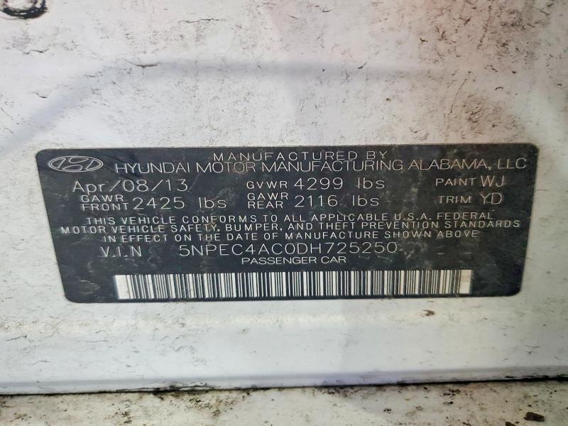 Продаж на аукціоні авто 2013 Hyundai Sonata, vin: 5NPEC4AC0DH725250, номер лоту: 54694746