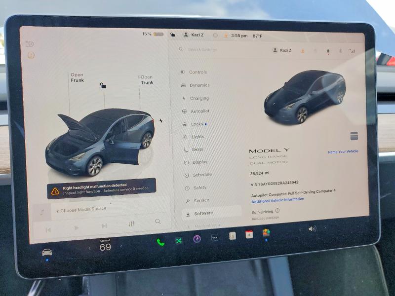 Aukcja sprzedaży 2024 Tesla Model Y, vin: 7SAYGDEE2RA245942, numer aukcji: 52421466