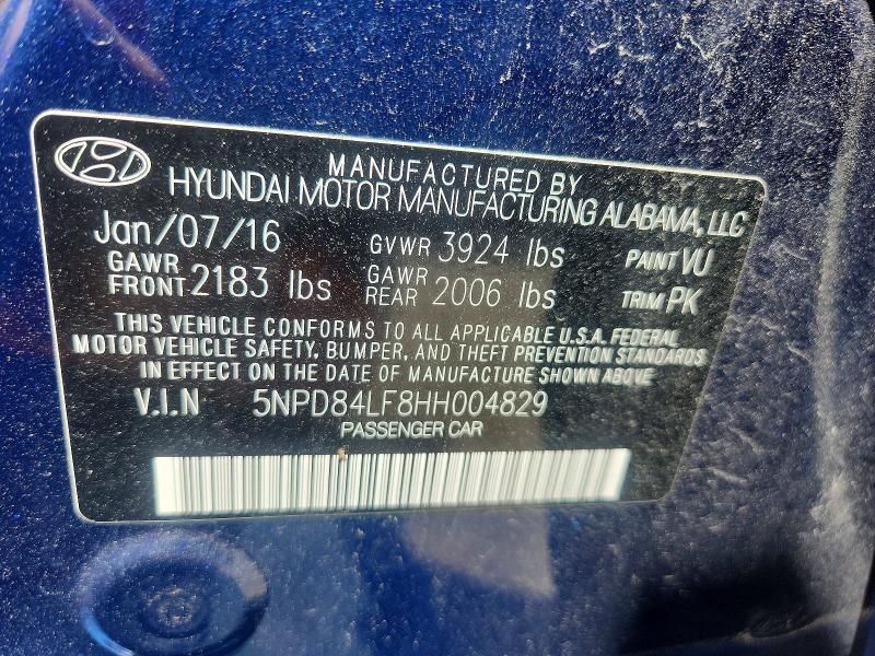 Продаж на аукціоні авто 2017 Hyundai Elantra, vin: 5NPD84LF8HH004829, номер лоту: 53478426