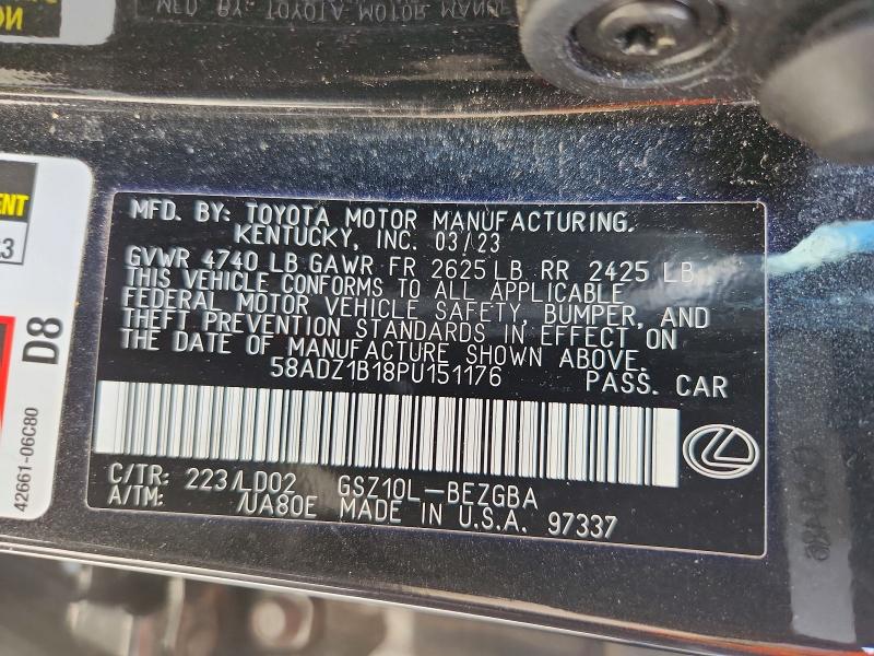 Продаж на аукціоні авто 2023 Lexus Es 350, vin: 58ADZ1B18PU151176, номер лоту: 55338416