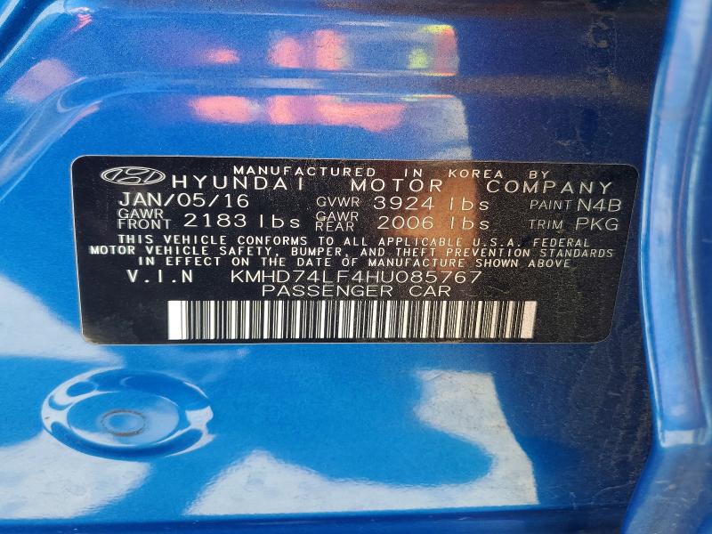 Продажа на аукционе авто 2017 Hyundai Elantra, vin: KMHD74LF4HU085767, номер лота: 53663416