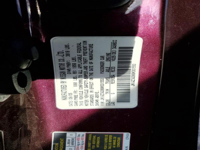 Aukcja sprzedaży 2006 Nissan 350z, vin: JN1AZ34D86M301550, numer aukcji: 53460066