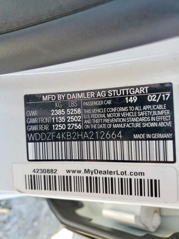 Продажа на аукционе авто 2017 Mercedes-benz E, vin: WDDZF4KB2HA212664, номер лота: 54283956