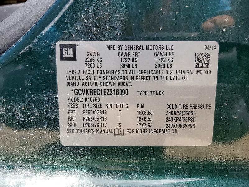 Aukcja sprzedaży 2014 Chevrolet Silverado, vin: 1GCVKREC1EZ318090, numer aukcji: 55422546