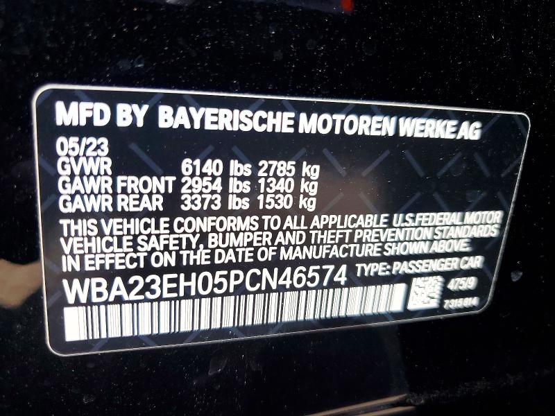 53663476 :رقم المزاد ، WBA23EH05PCN46574 vin ، 2023 Bmw 740 مزاد بيع