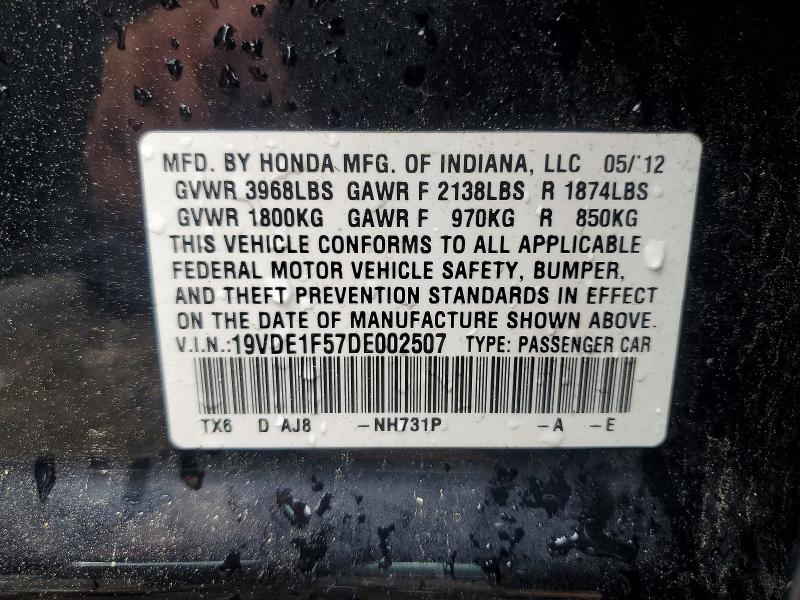 Aukcja sprzedaży 2013 Acura Ilx, vin: 19VDE1F57DE002507, numer aukcji: 54317066