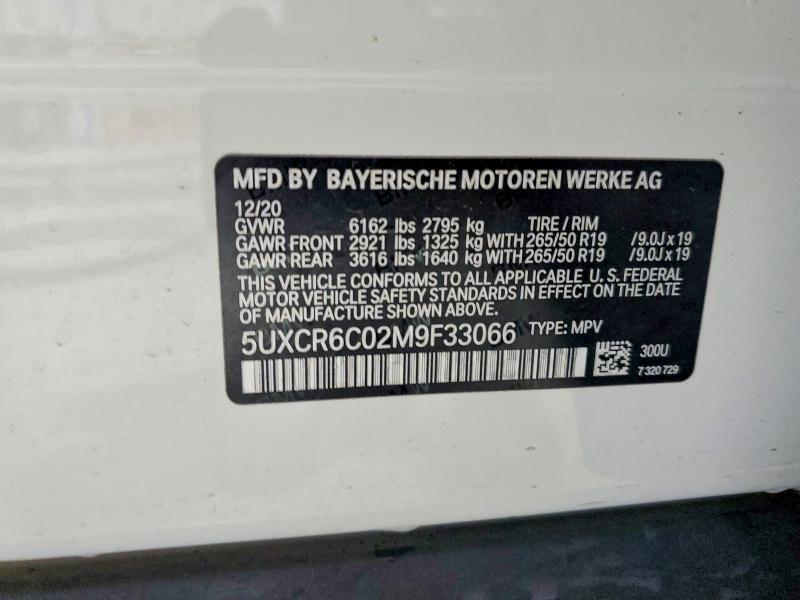 54601696 :رقم المزاد ، 5UXCR6C02M9F33066 vin ، 2021 Bmw X5 مزاد بيع