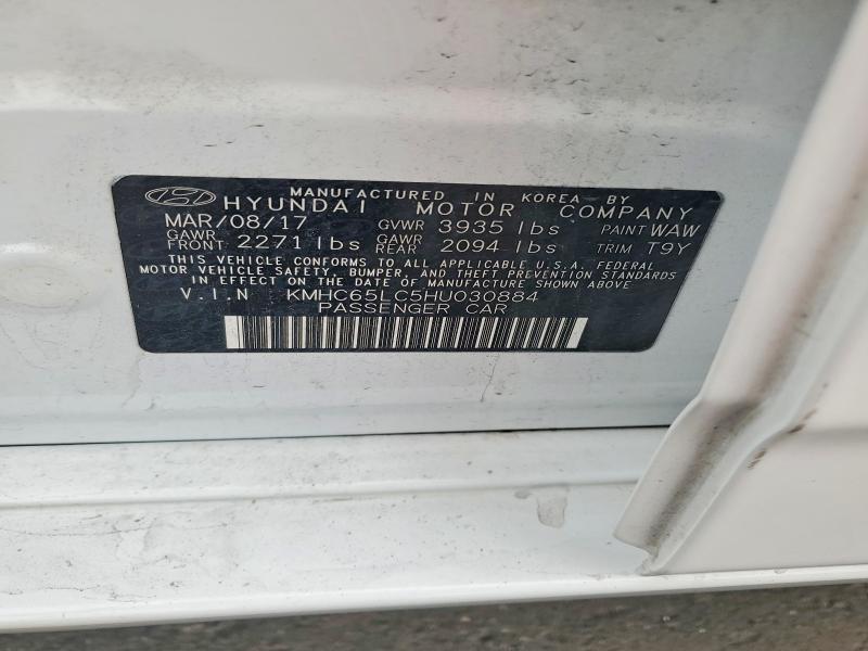 Продаж на аукціоні авто 2017 Hyundai Ioniq, vin: KMHC65LC5HU030884, номер лоту: 53626216